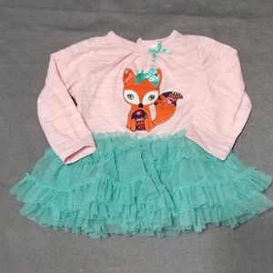 Nursery Rhyme 6/9m long sleeve fox tutu shirt